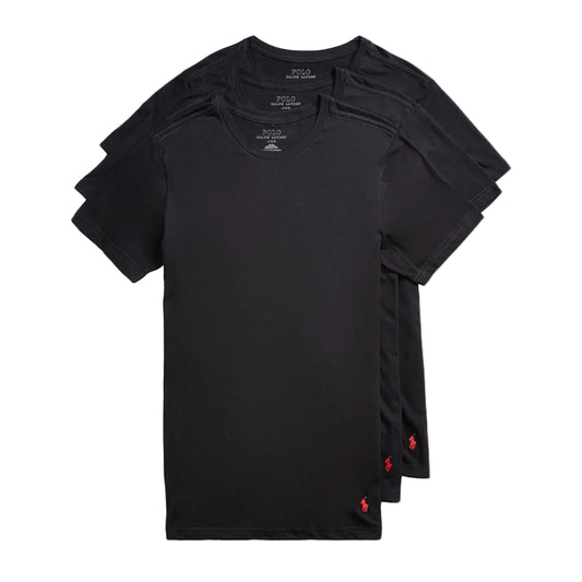 Polo Ralph Lauren Slim Fit Crew Tee 3-Pack — Black