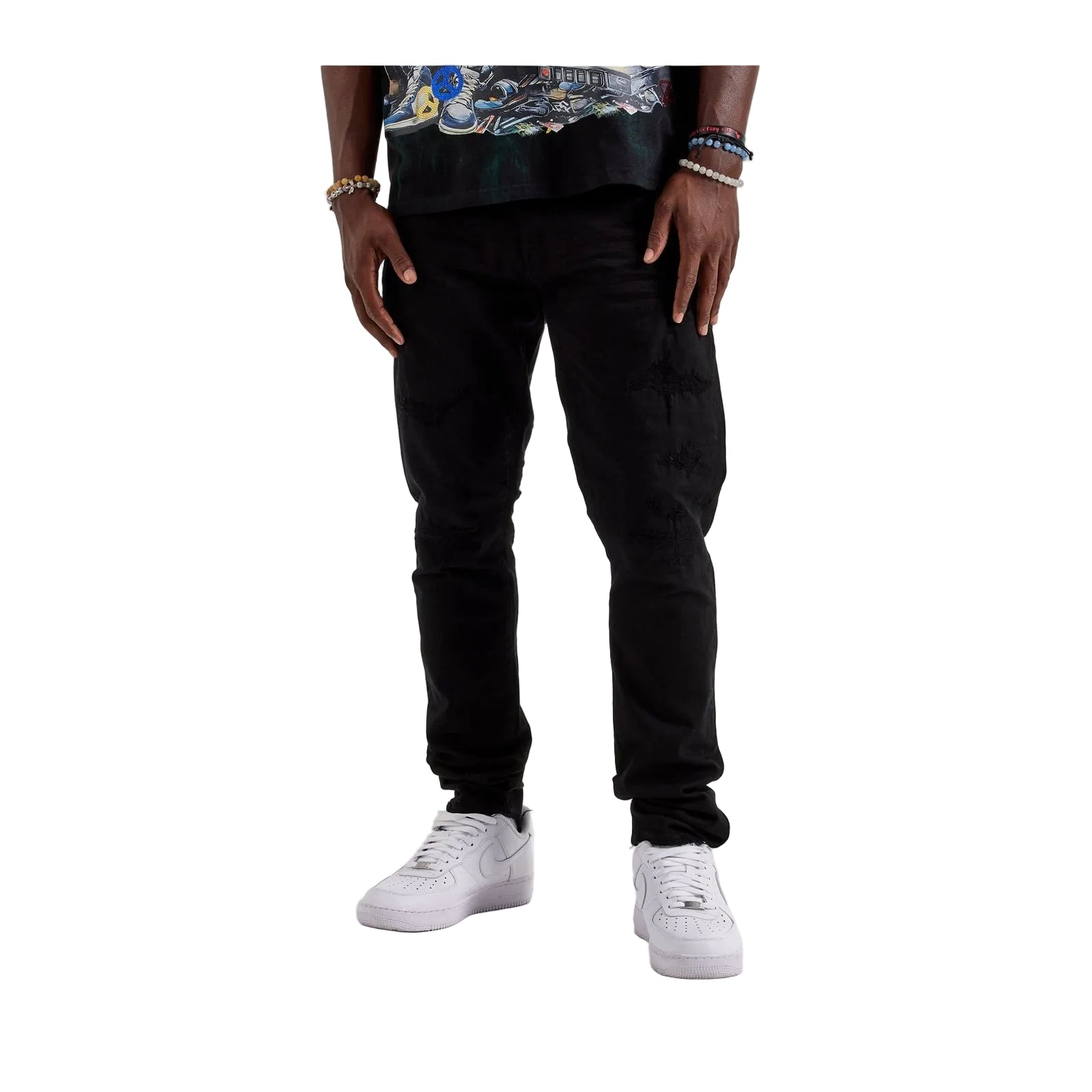 Jordan Craig Ross Slim Distressed Jean — Jet Black