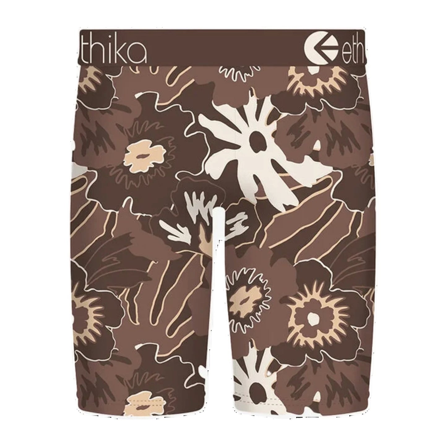 Ethika "Hawaiian Bloom" Staple Boxer Brief — Brown