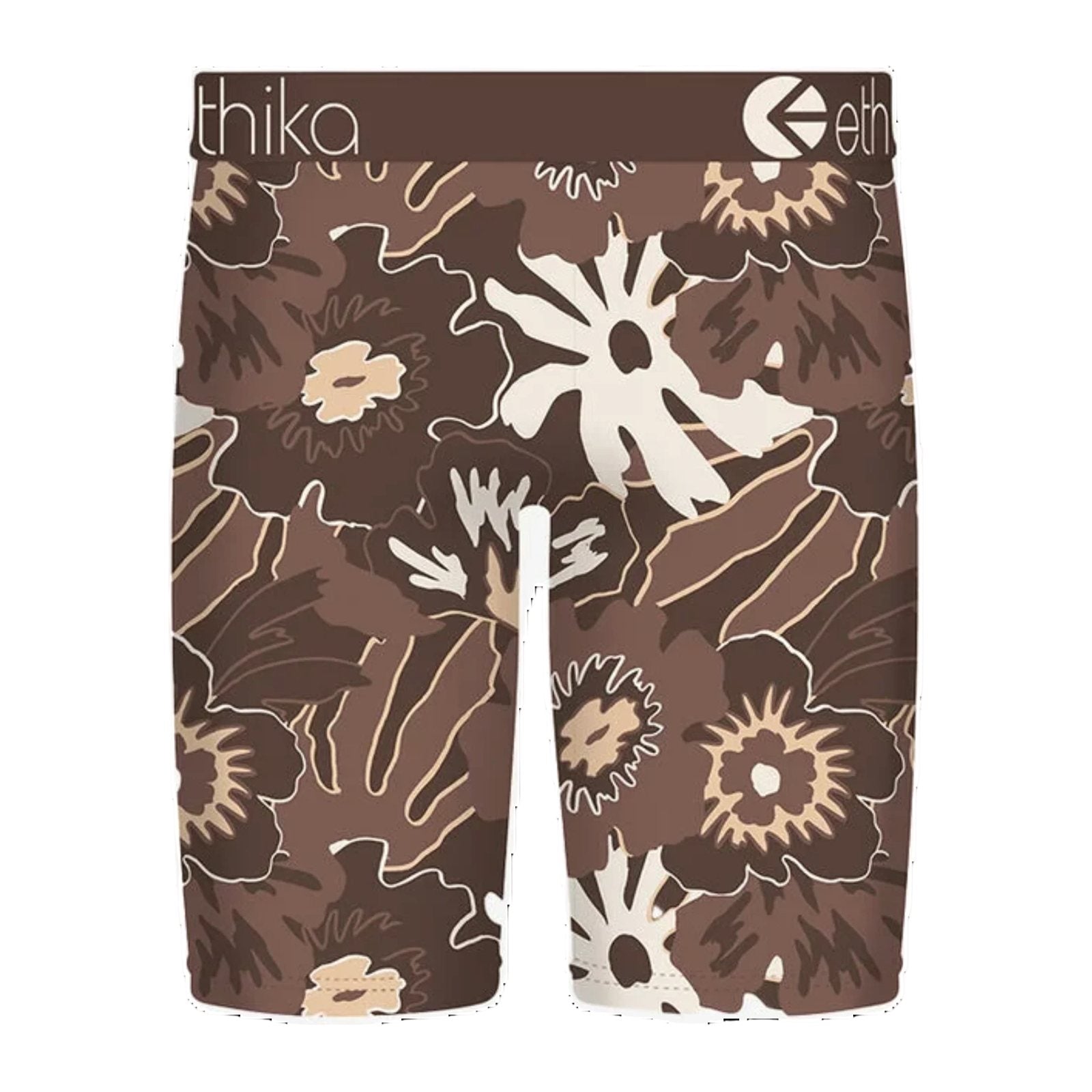 Ethika "Hawaiian Bloom" Staple Boxer Brief — Brown