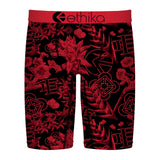 Ethika "The Staple" Boxer Brief - Red Floral on Black