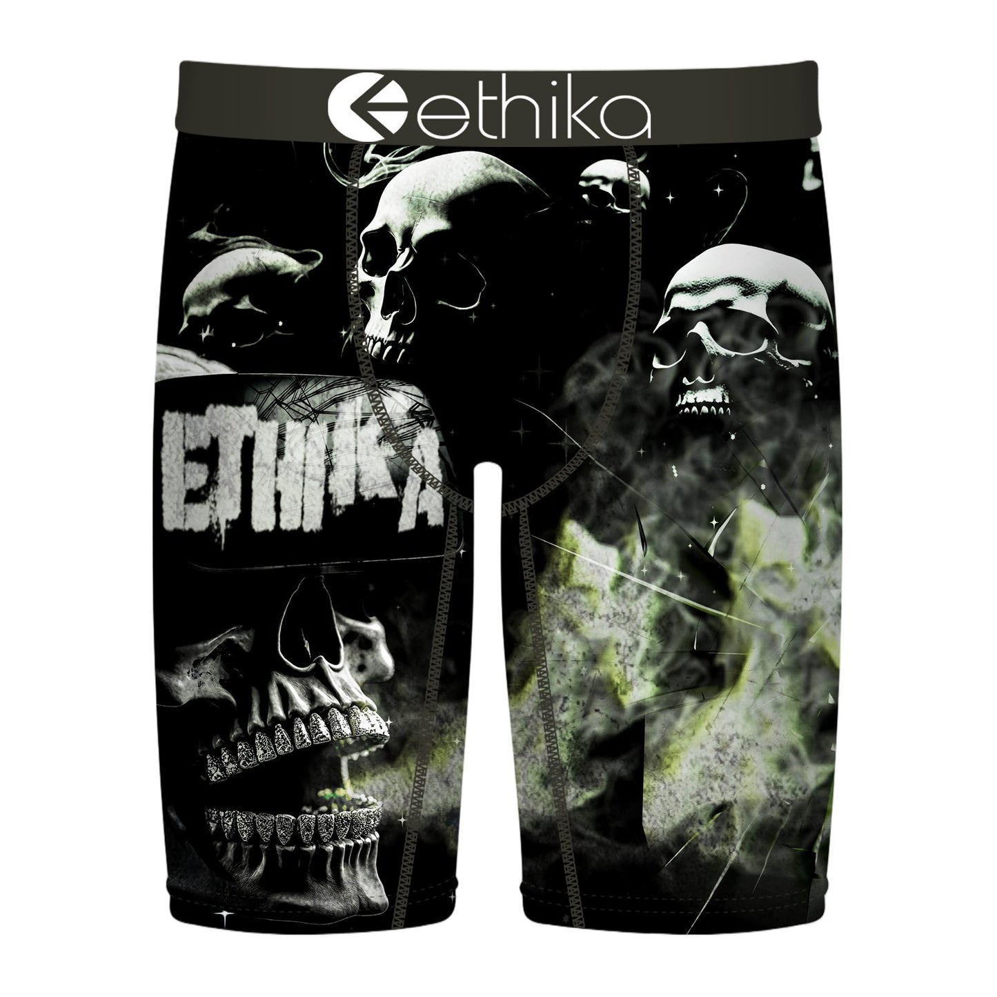 Ethika "The Staple" Boxer Brief - Greyscale Skulls
