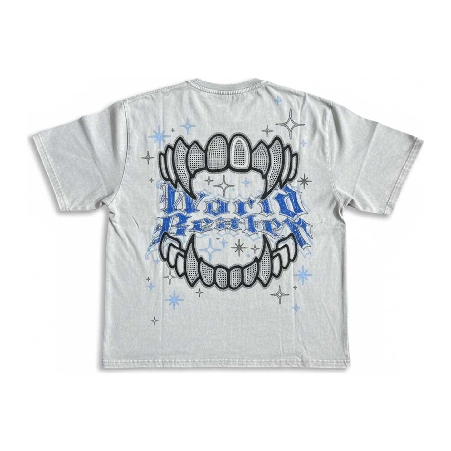 Smoke Rise "Gilded Grillz" Rhinestone Tee - Washed Grey