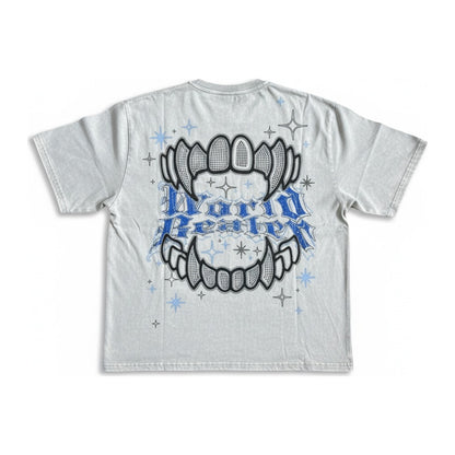 Smoke Rise "Gilded Grillz" Rhinestone Tee - Washed Grey
