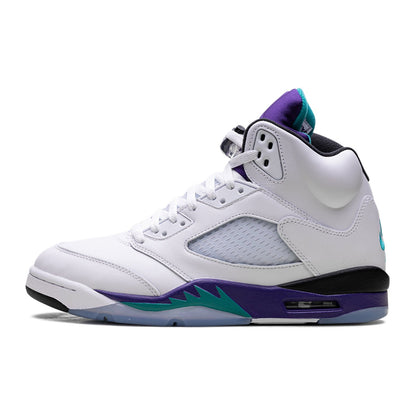 nike air jordan 5 retro og white new emerald grape ice