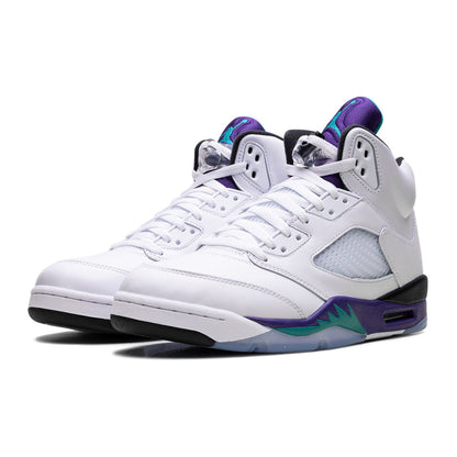 nike air jordan 5 retro og white new emerald grape ice