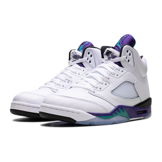 nike air jordan 5 retro og white new emerald grape ice