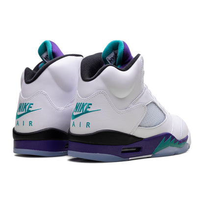 nike air jordan 5 retro og white new emerald grape ice