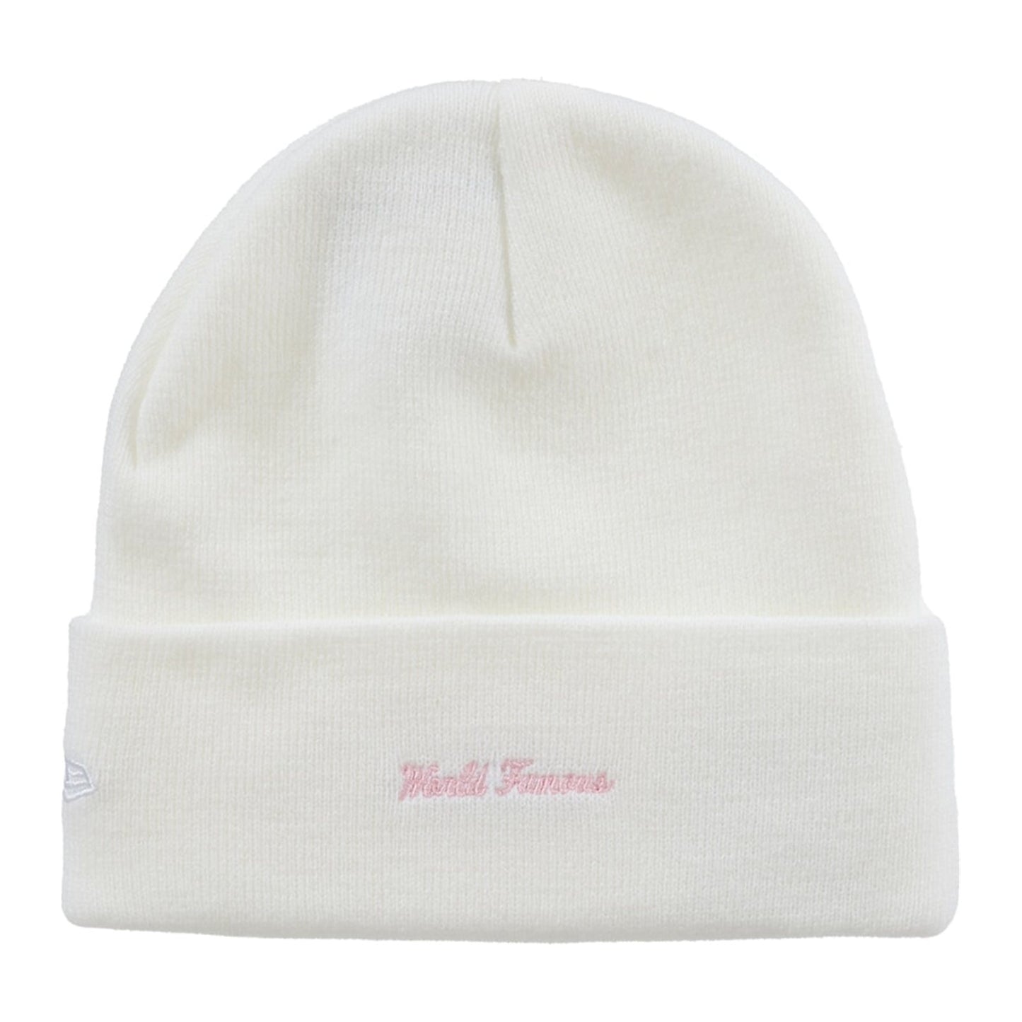 Supreme x New Era Box Logo Beanie — White/Pink
