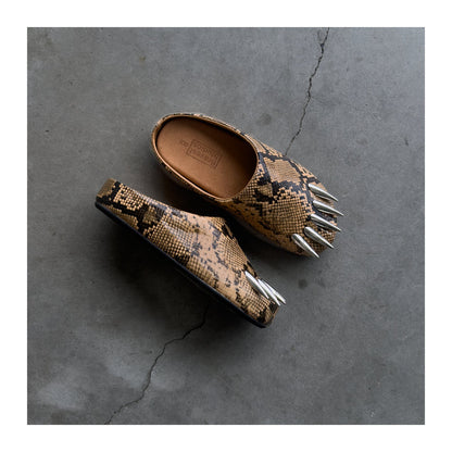 Bravest Studios Snakeskin Claw Mule — Tan