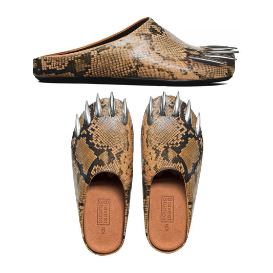 Bravest Studios Snakeskin Claw Mule — Tan