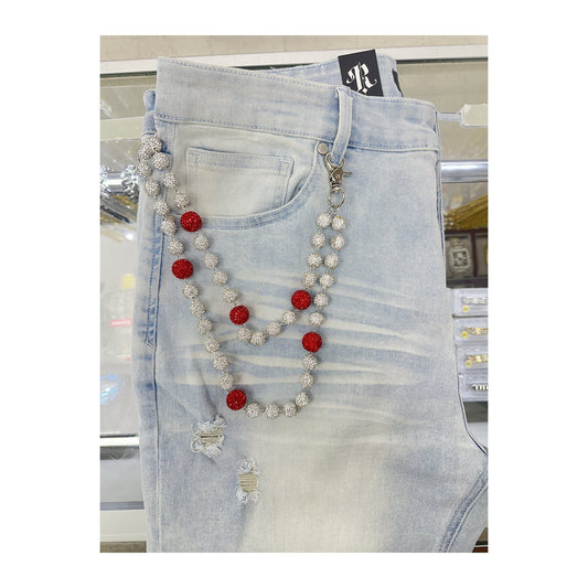 unbranded wallet chain white red