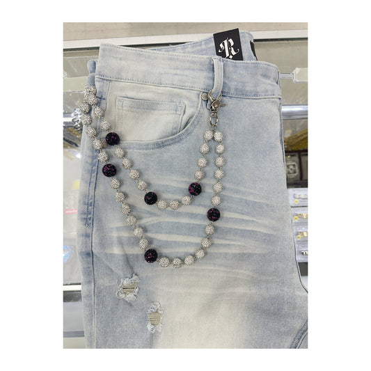 unbranded pants chain white black purple