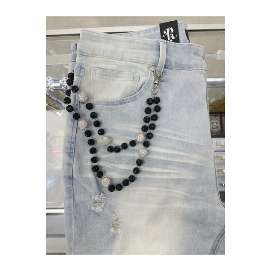 unbranded pants chain black white