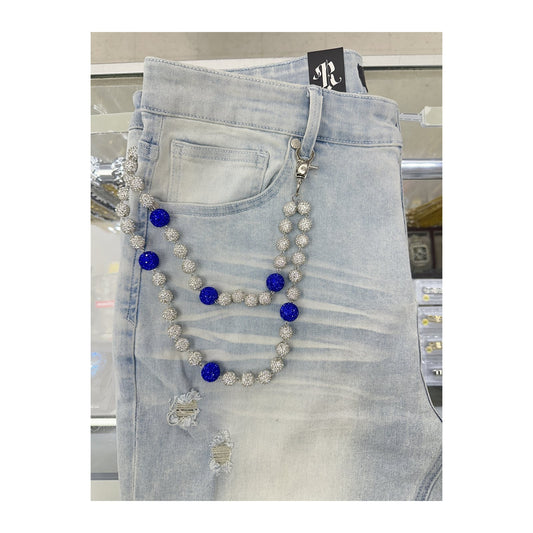 unbranded pants chain white blue