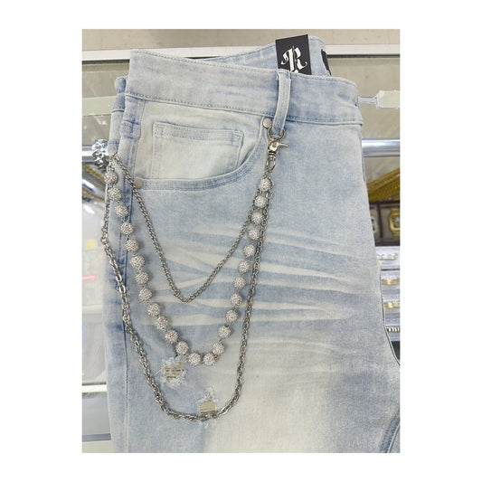 unbranded pants chain silver white silver