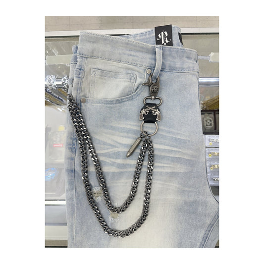 unbranded pants chain gunmetal pistol bullet