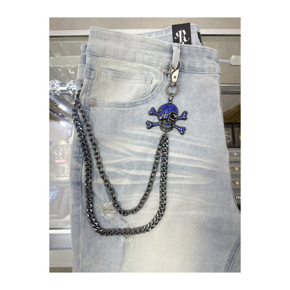 EAK Wallet Chain — Gunmetal/Blueskullbones
