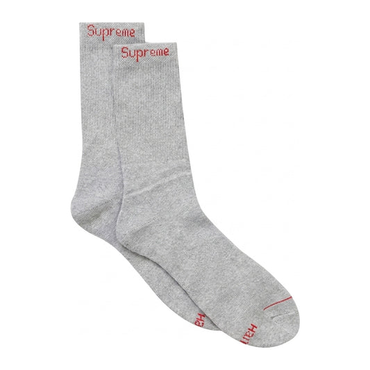 Supreme x Hanes Crew Socks — Heather Grey
