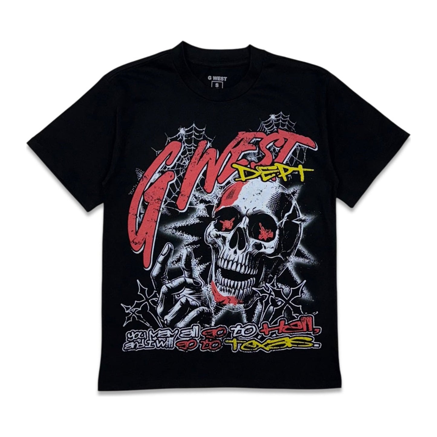 G West "Go To Texas" Skull Tee — Black