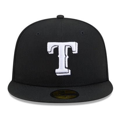 New Era Texas Rangers 59FIFTY Fitted — Black/White