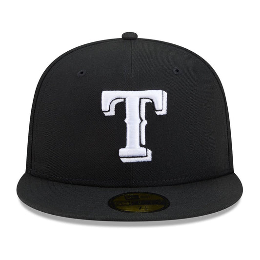New Era Texas Rangers 59FIFTY Fitted — Black/White