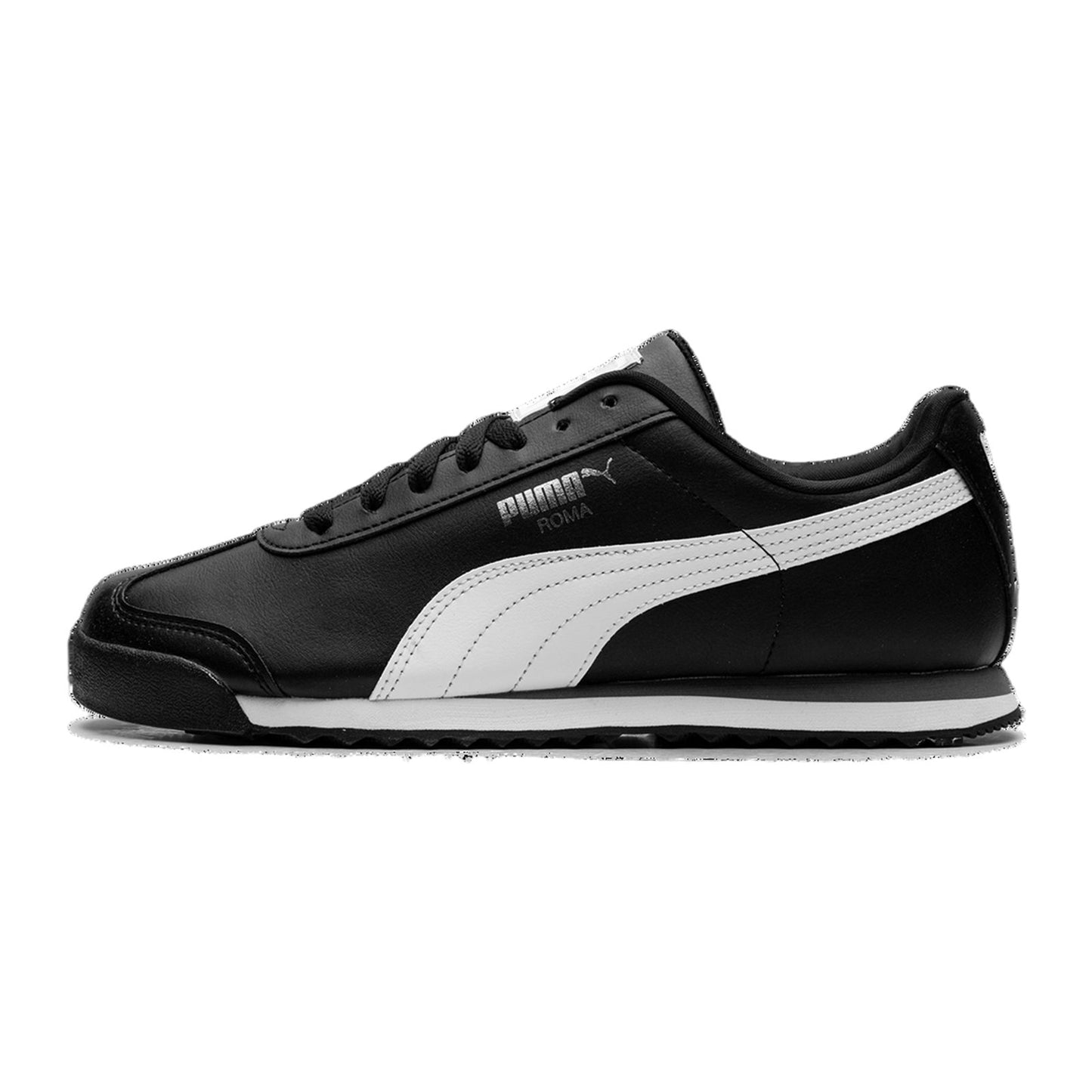 puma roma basic black white silver