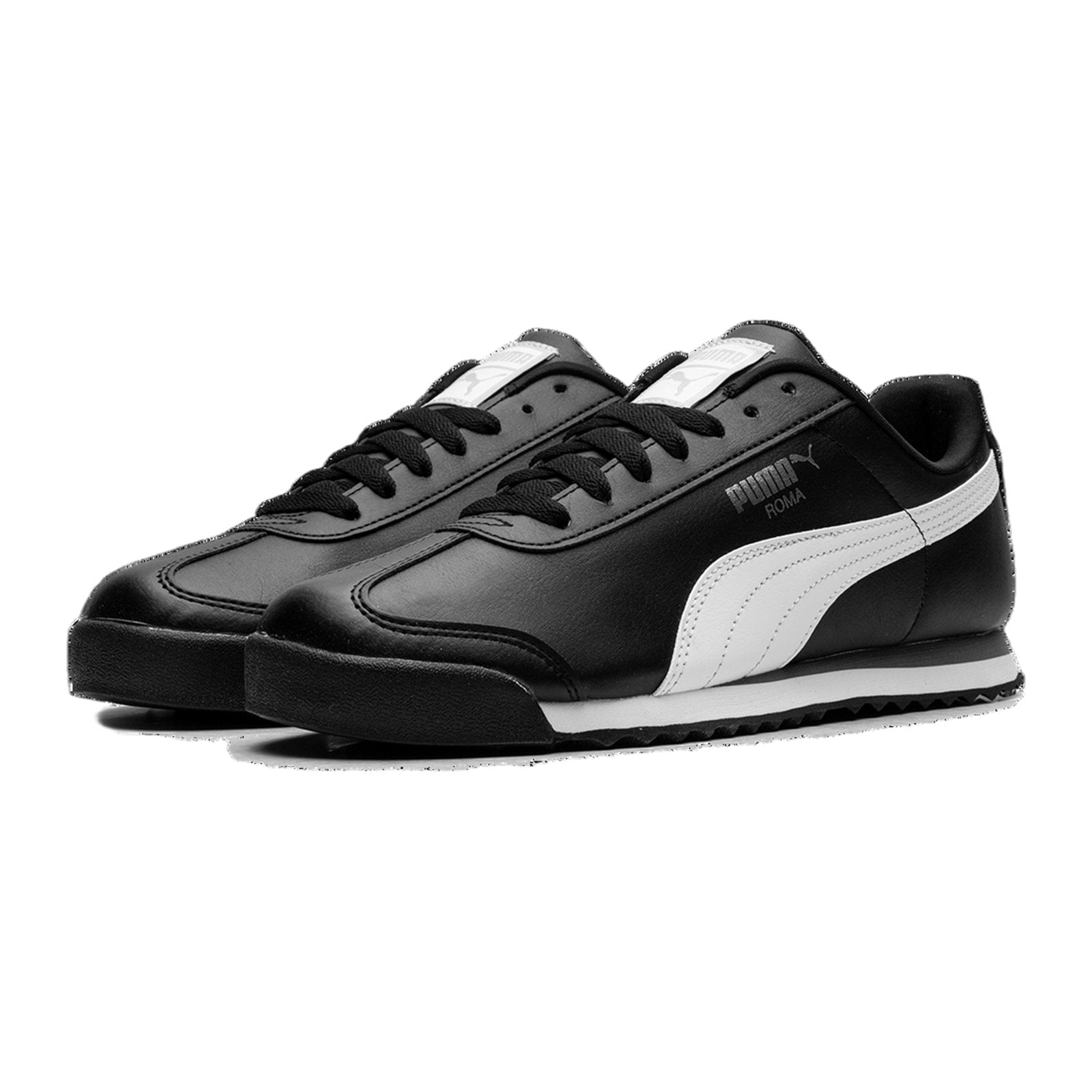 puma roma basic black white silver