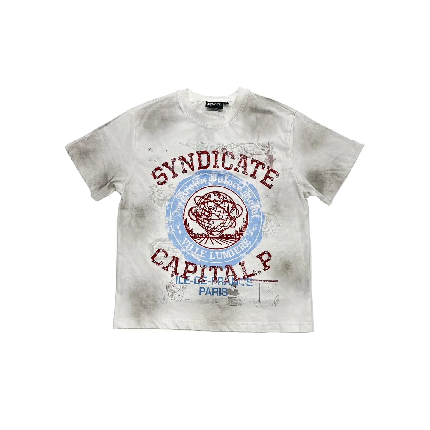syndicate capital p paris tee vintage white