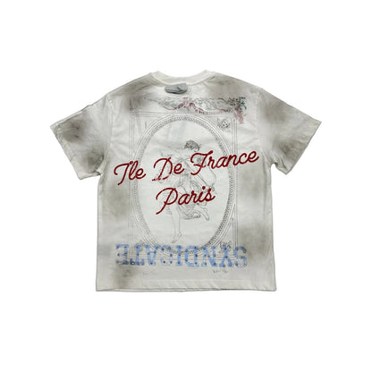 syndicate capital p paris tee vintage white