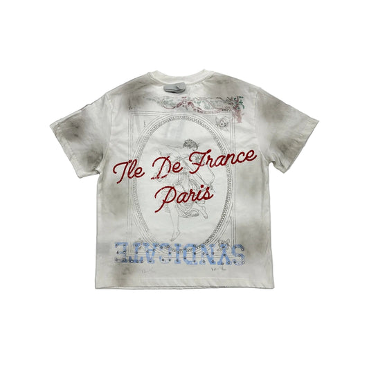 syndicate capital p paris tee vintage white