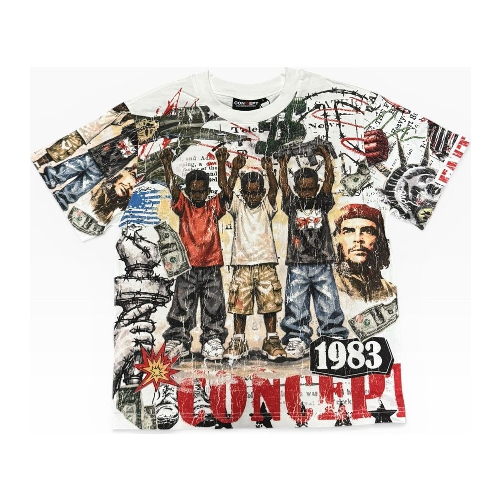 concept la faith over fear all over print tee white