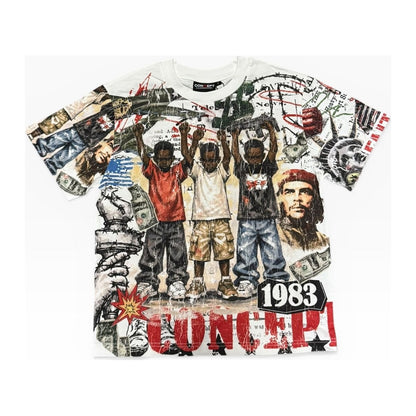 concept la faith over fear all over print tee white