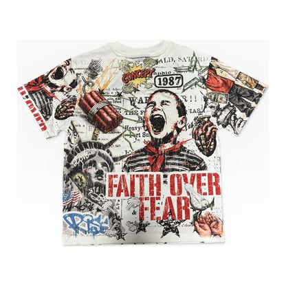concept la faith over fear all over print tee white