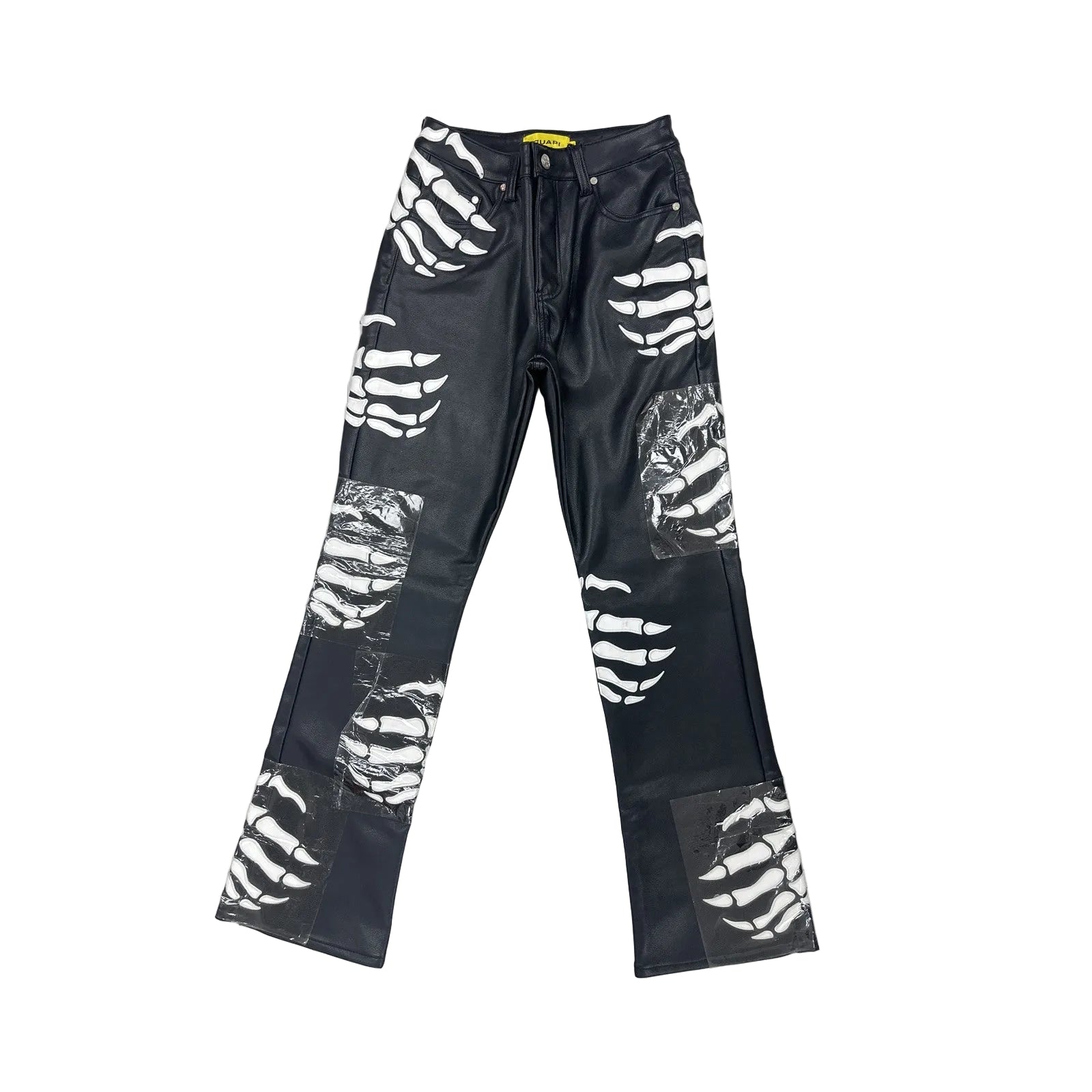 guapi bones coated flare pant black