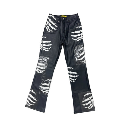 guapi bones coated flare pant black