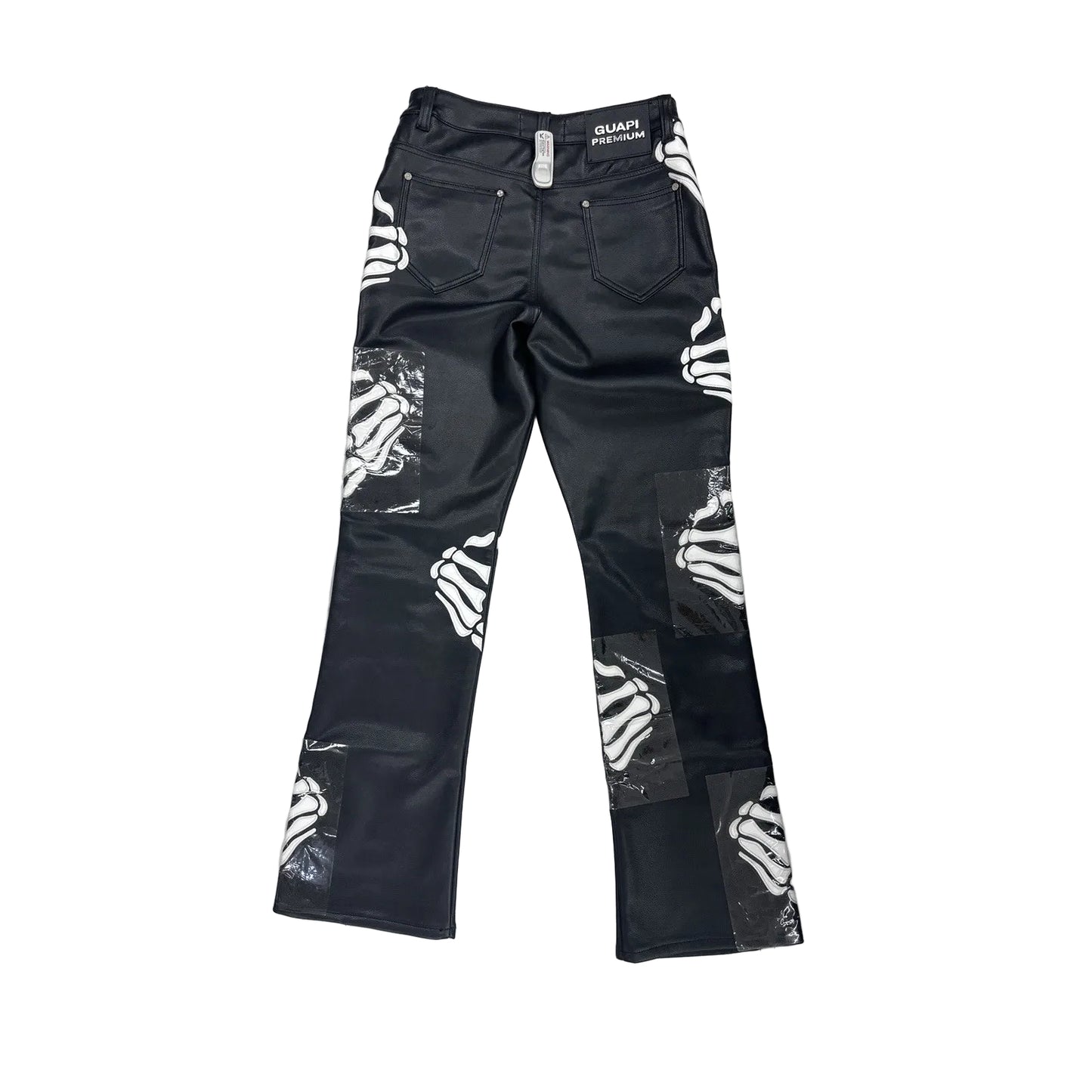 guapi bones coated flare pant black