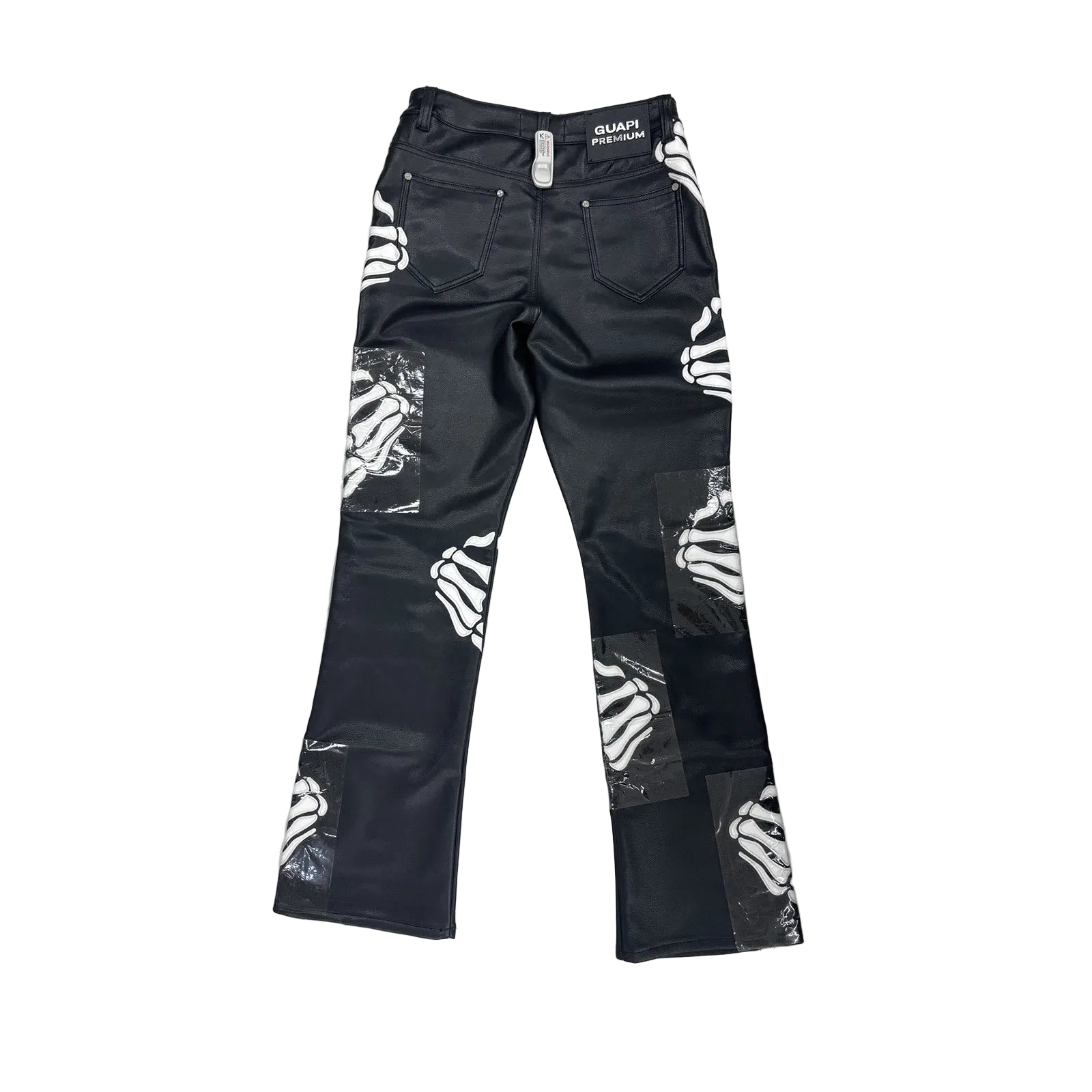guapi bones coated flare pant black