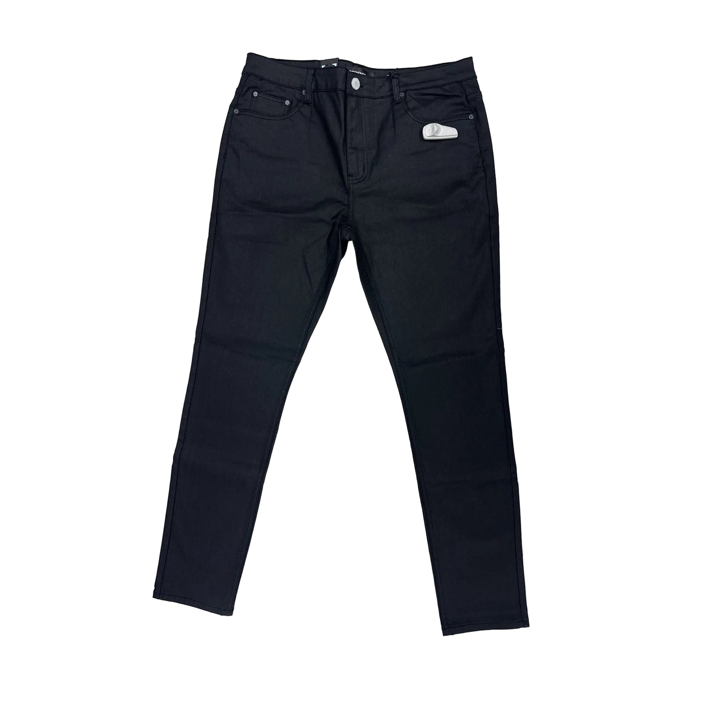 serenede wax coated jean black