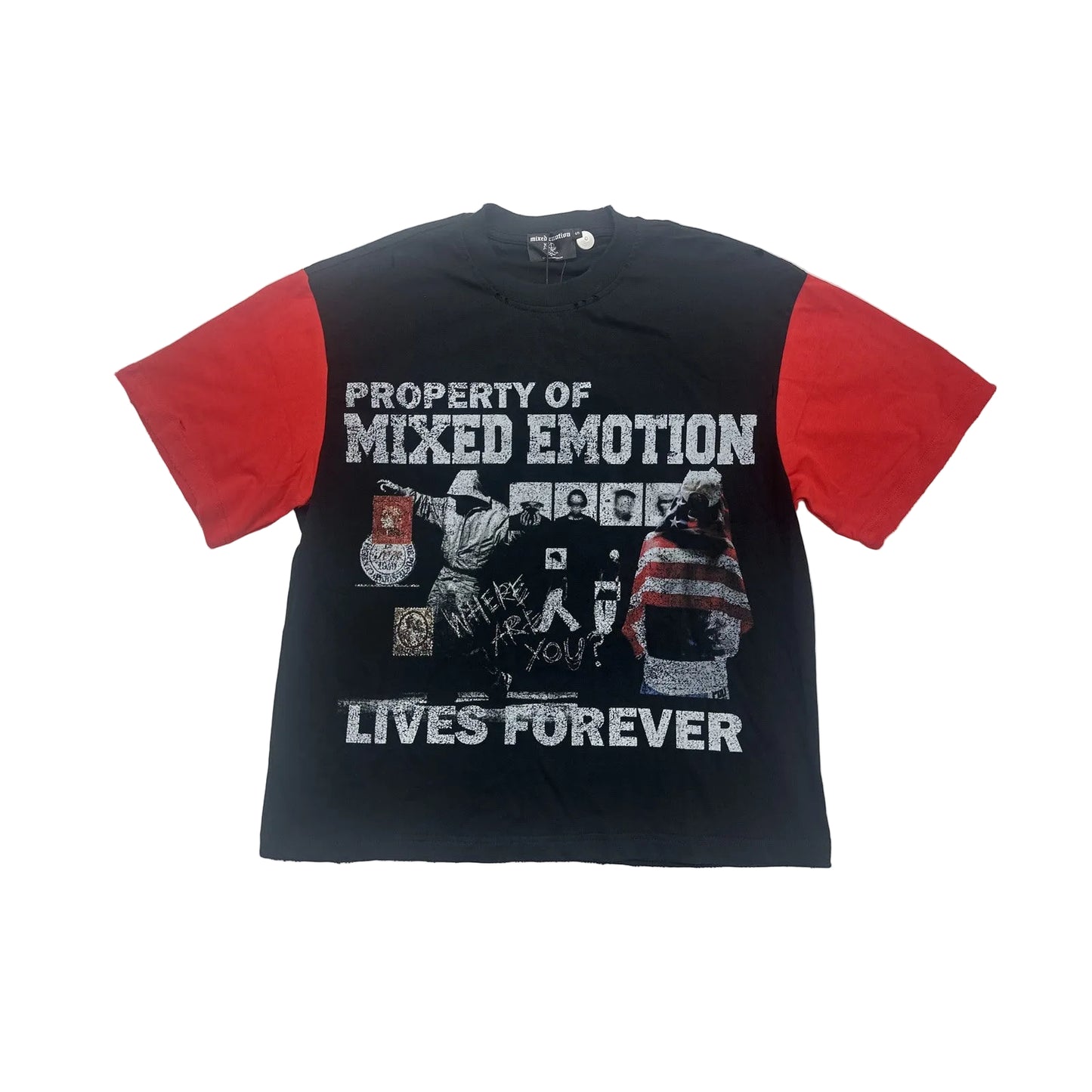 mixed emotion property tee black red