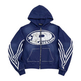 Prestige "P Logo" Zip-Up Hoodie — Blue Wash