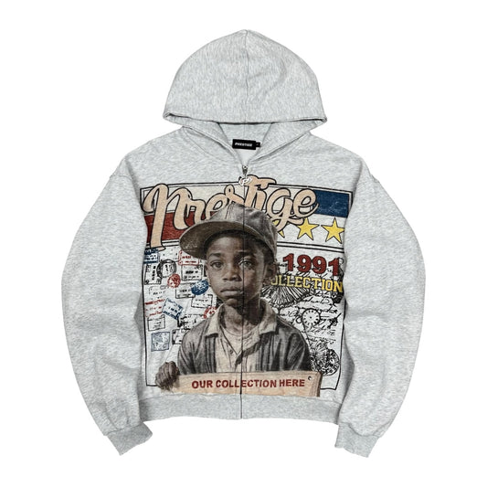 Prestige "Young General" Zip-Up Hoodie — Heather Grey