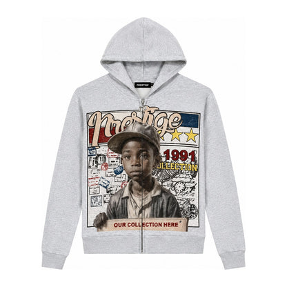 Prestige "Young General" Zip-Up Hoodie — Heather Grey