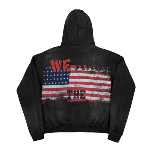 Prestige "War Has Ended" Zip-Up Hoodie — Black Wash — view 2