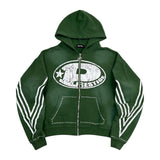 Prestige "P Logo" Zip-Up Hoodie — Green Wash