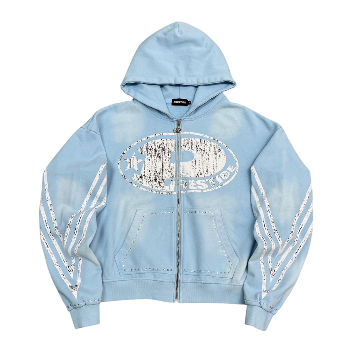 Prestige "P Logo" Zip-Up Hoodie — Sky Blue
