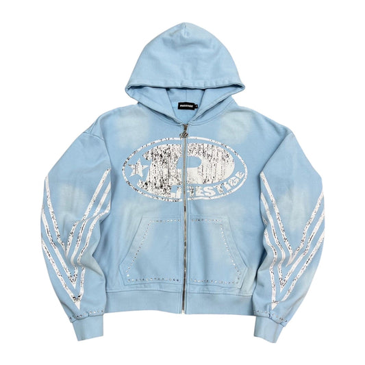 Prestige "Big P" Zip-Up Hoodie — Sky Blue