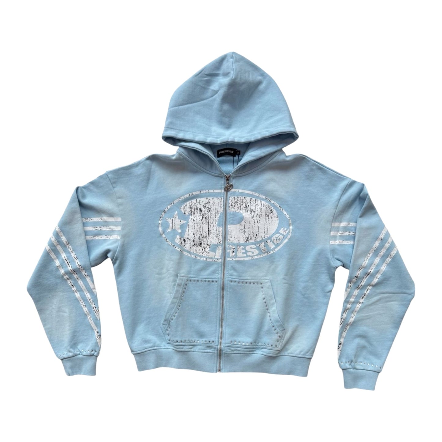 Prestige "Big P" Zip-Up Hoodie — Sky Blue