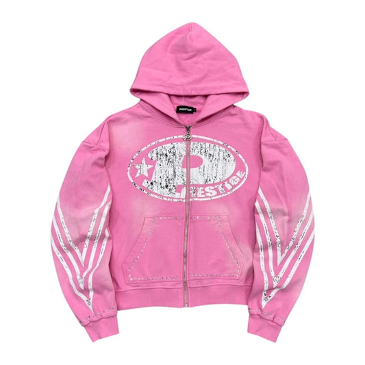 Prestige "P Logo" Zip-Up Hoodie — Pink