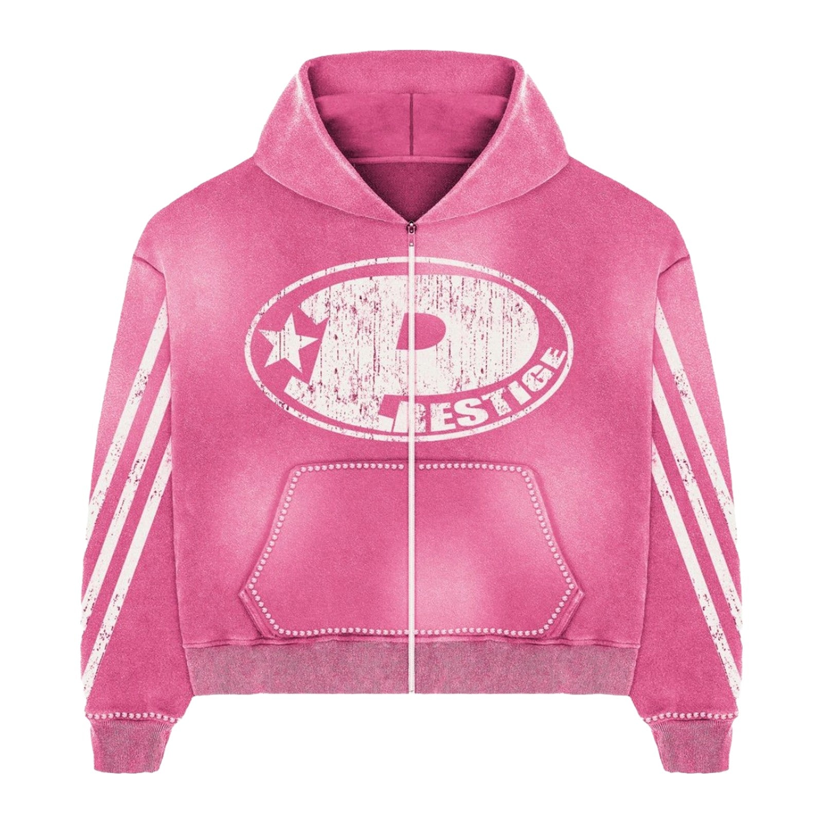 Prestige "Big P" Zip-Up Hoodie — Pink